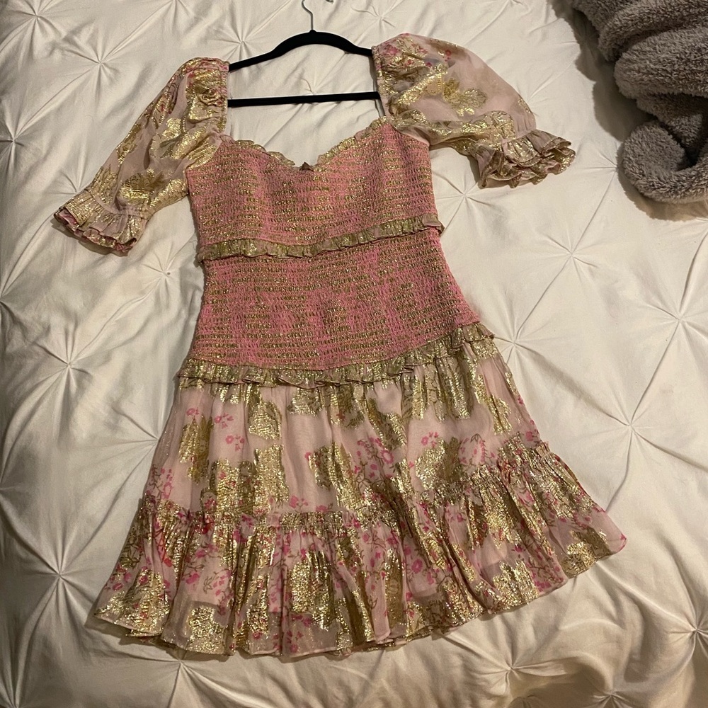 Hemant and Nandita beautiful puff sleeve pink dress!